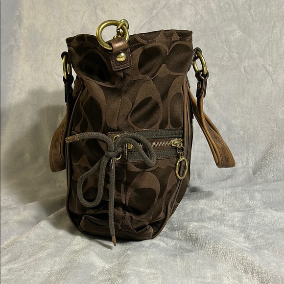 COACH Poppy 13843 Brown Tote Bag - Picture 7 of 15